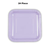 24 Count Lavender Square Paper Dessert Plates Pastel Disposable Plates for Special Events 7"