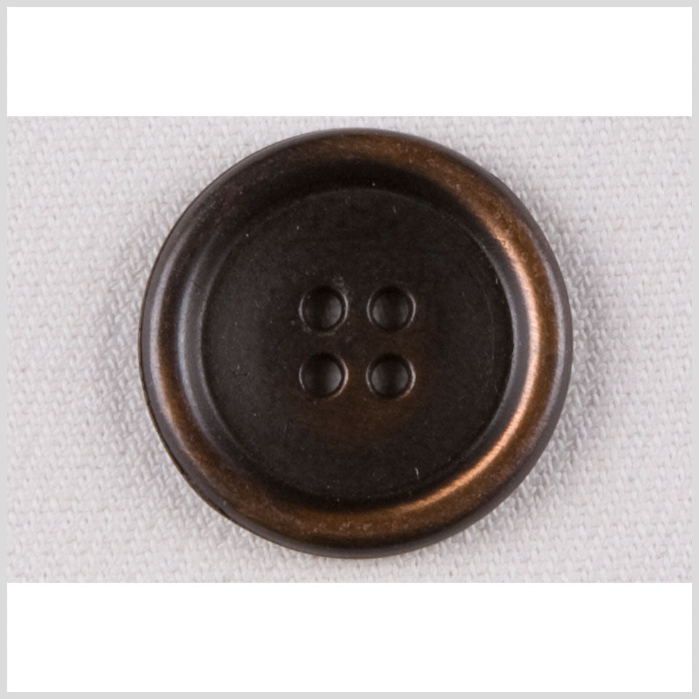 Metal 4-Hole Button - 40L/25.5mm - Copper Rolled Rim