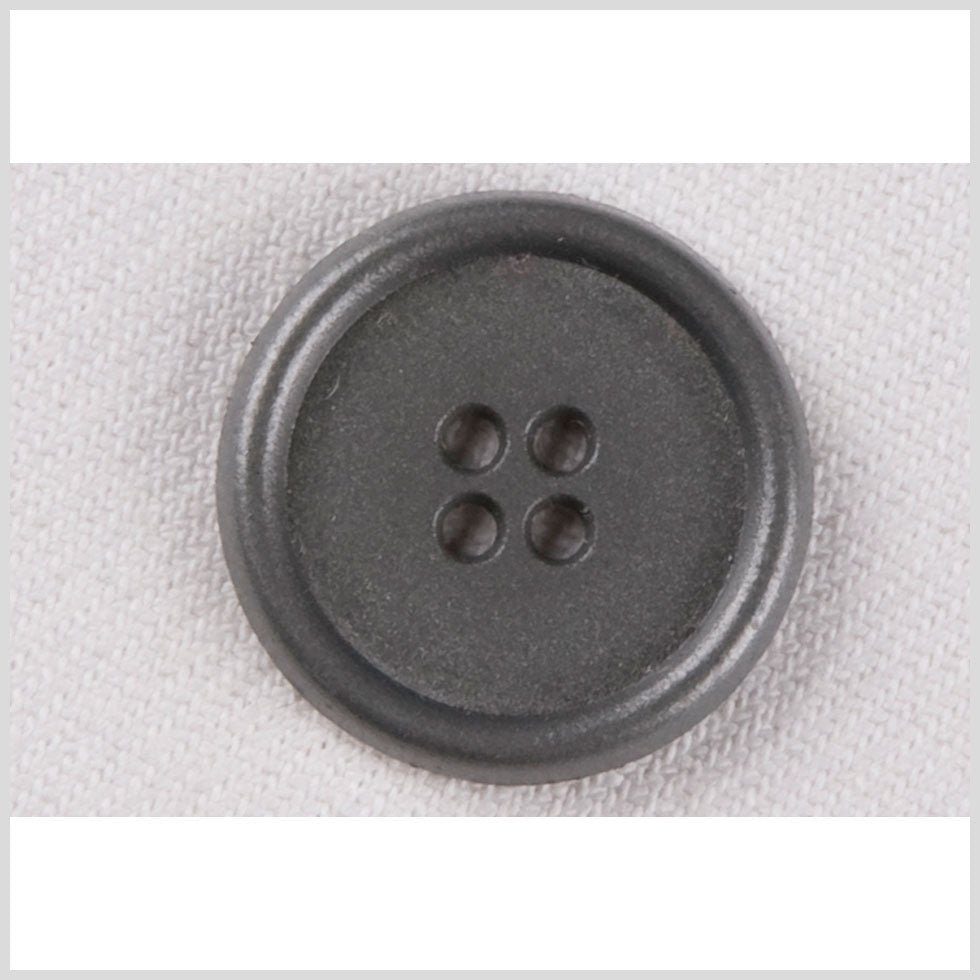 Metal 4-Hole Button - 36L/23mm - Gray Rolled Rim