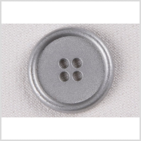 Silver 4-Hole Metal Coat Button with Rounded Rim - 32L/20mm