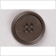 Metal 4-Hole Button - 24L/15mm - Antique Gray Rolled Rim