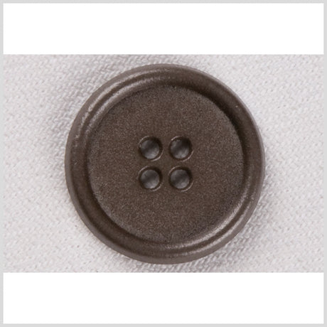 Metal 4-Hole Button - 24L/15mm - Antique Gray Rolled Rim