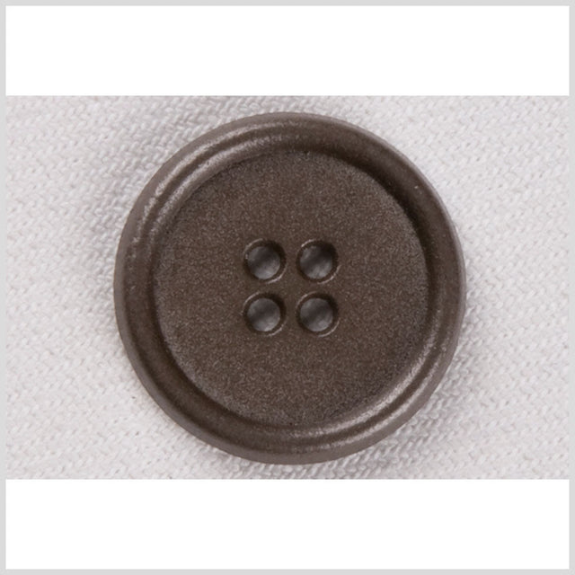 Metal 4-Hole Button - 24L/15mm - Antique Gray Rolled Rim