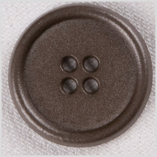 Metal 4-Hole Button - 32L/20mm - Antique Gray Rolled Rim