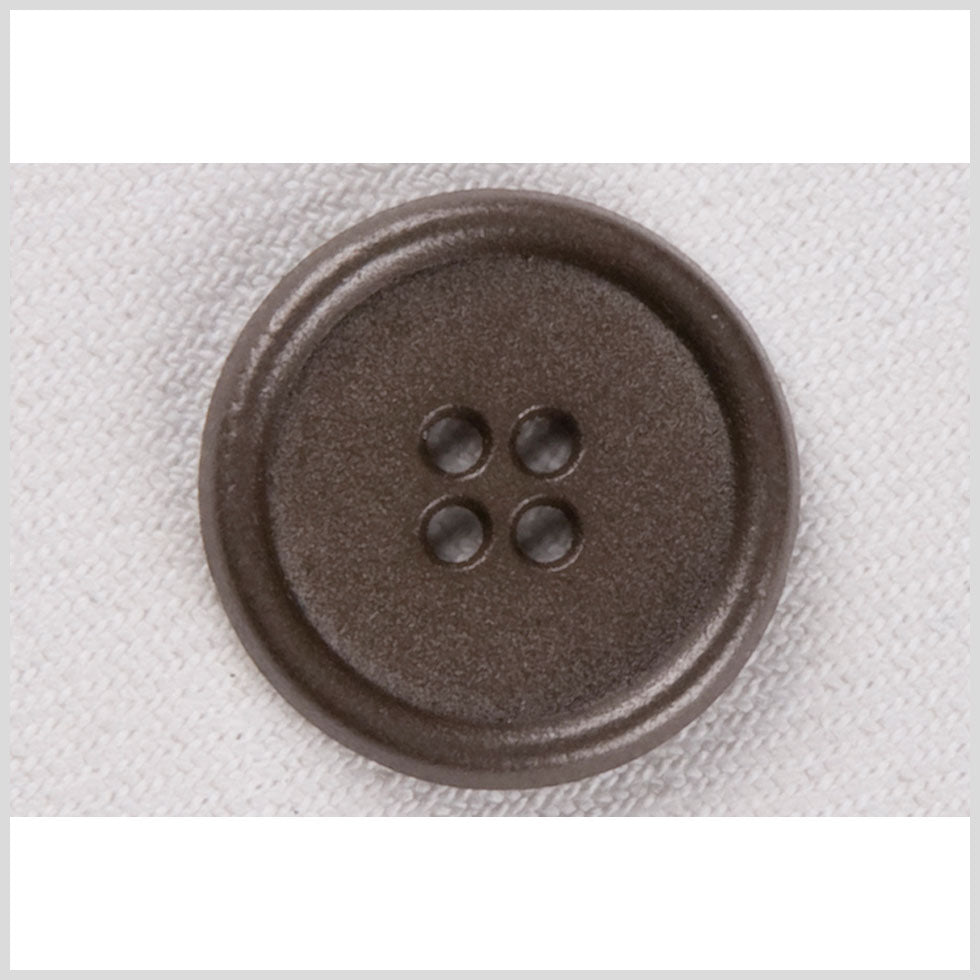 Metal 4-Hole Button - 36L/23mm - Antique Gray Rolled Rim