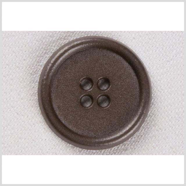 Metal 4-Hole Button - 36L/23mm - Antique Gray Rolled Rim