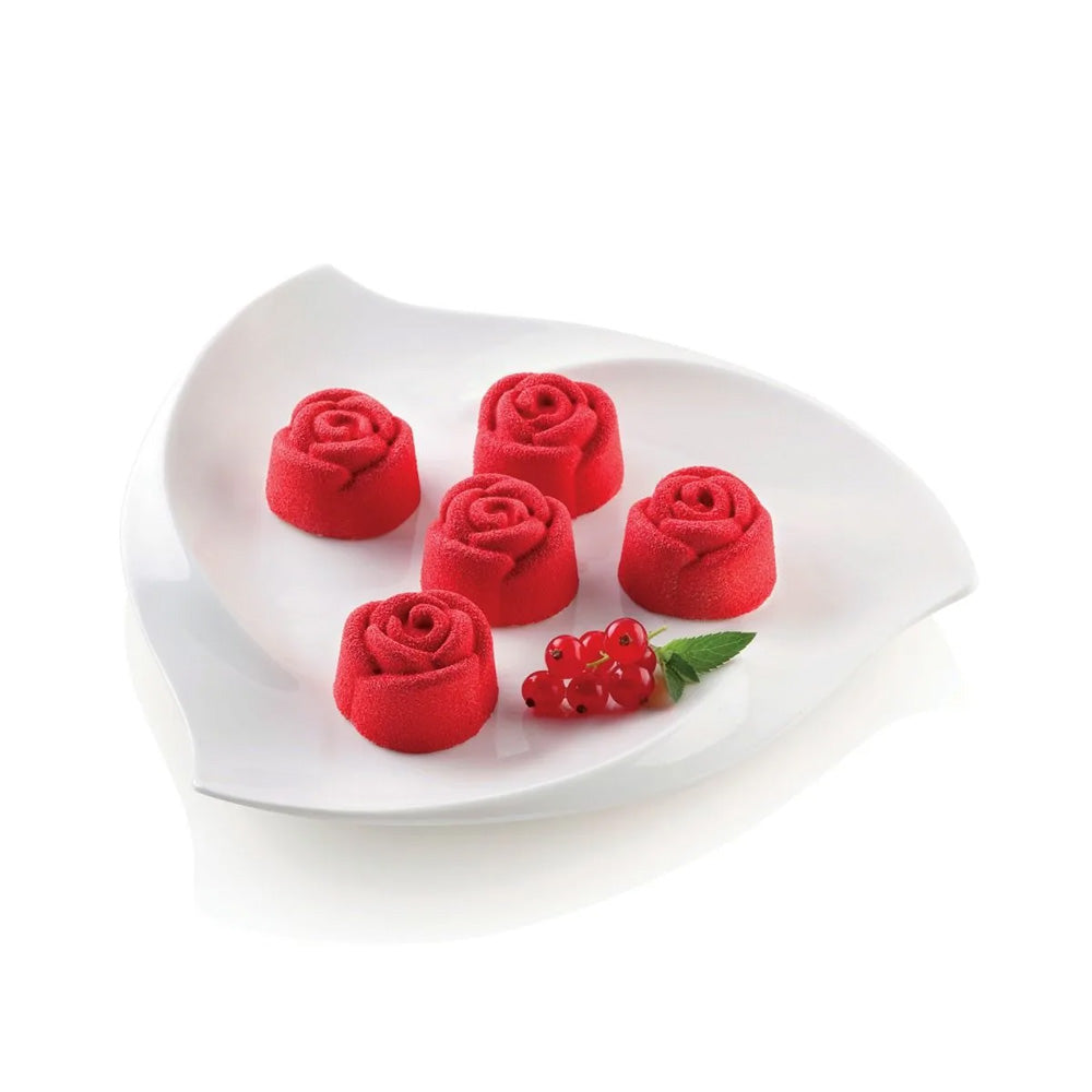 Silikomart Silicone Bakeware Rose Shaped Mold 0.78 Oz, 1.73" Dia x 1.06" High 15 Cavities