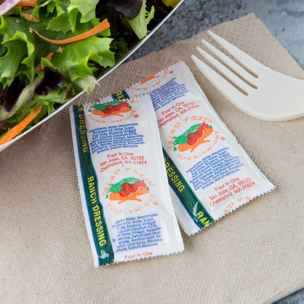 9 Gram Ranch Dressing Portion Packets - 200/Case