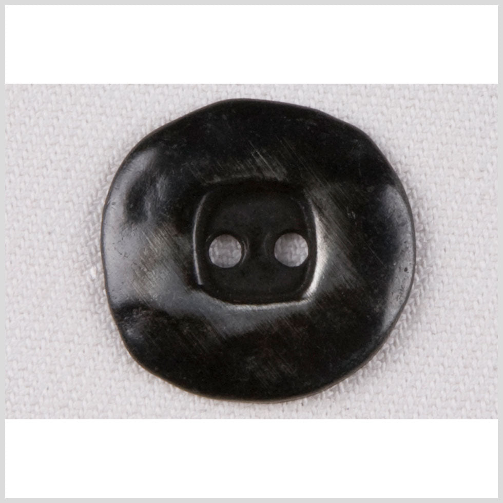 Metal 2-Hole Button - 40L/25.5mm - Dark Gunmetal Organic Square