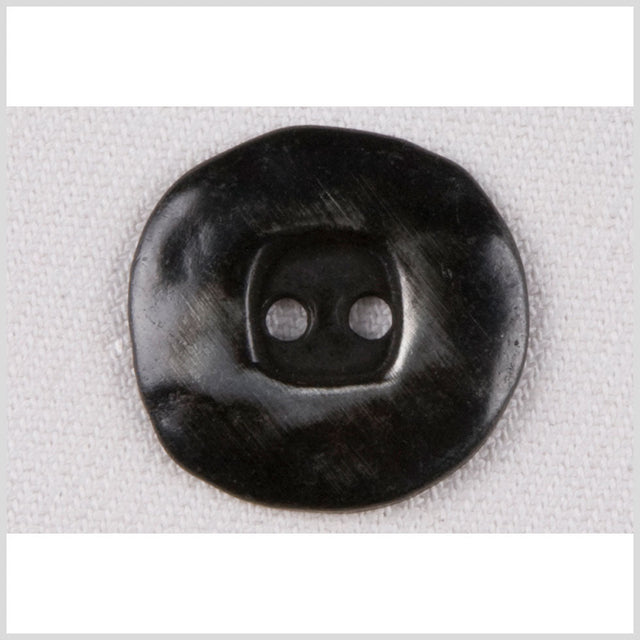 Metal 2-Hole Button - 40L/25.5mm - Dark Gunmetal Organic Square