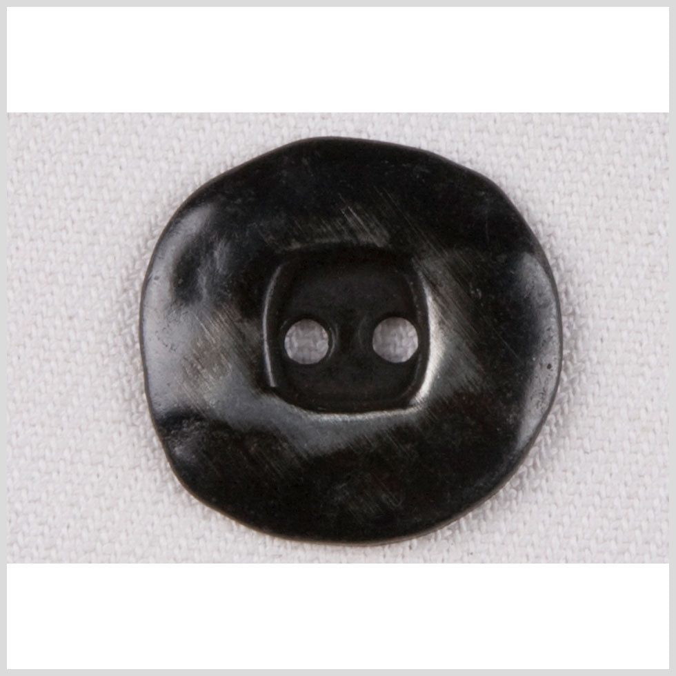 Metal 2-Hole Button - 36L/23mm - Dark Gunmetal Organic Square