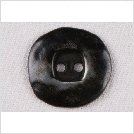 Metal 2-Hole Button - 36L/23mm - Dark Gunmetal Organic Square