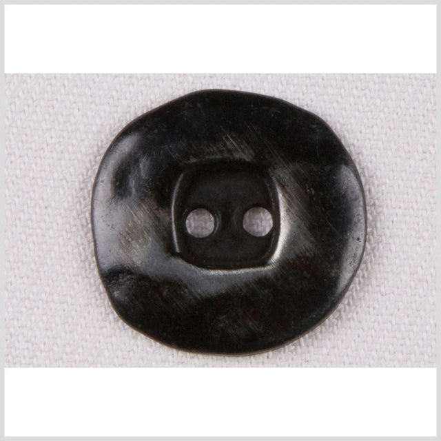 Metal 2-Hole Button - 36L/23mm - Dark Gunmetal Organic Square