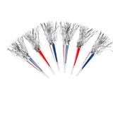 7 1/2" Patriotic Red, White & Blue Fringe Horn with Silver Fringe 12 Pc.