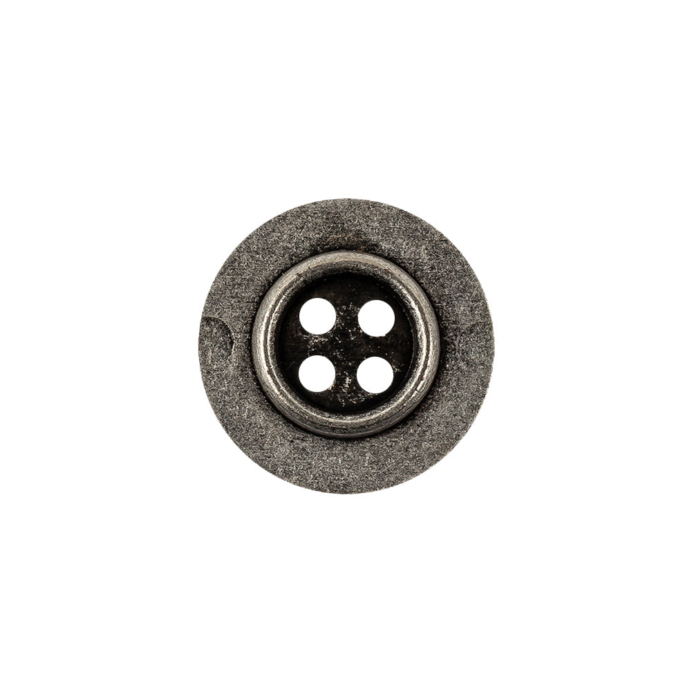 Silver Metal 4-Hole Coat Button - 28L/18mm