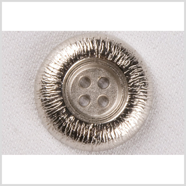 Silver Etched Gumdrop 4-Hole Metal Coat Button - 40L/25.5mm