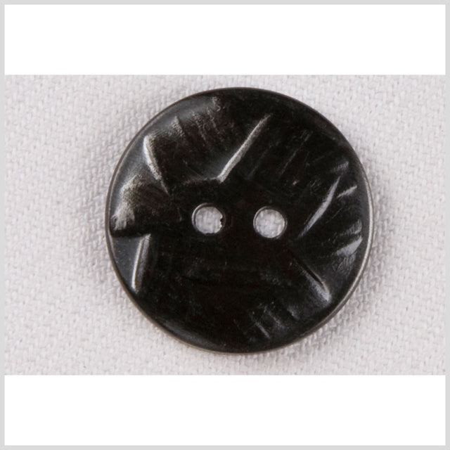 Metal 2-Hole Button - 24L/15mm - Gunmetal Abstract Carvings