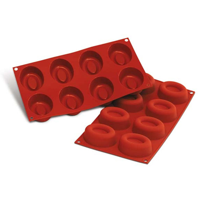 Silikomart Silicone Bakeware Oval Savarin 2.4 Oz, 8 Cavities