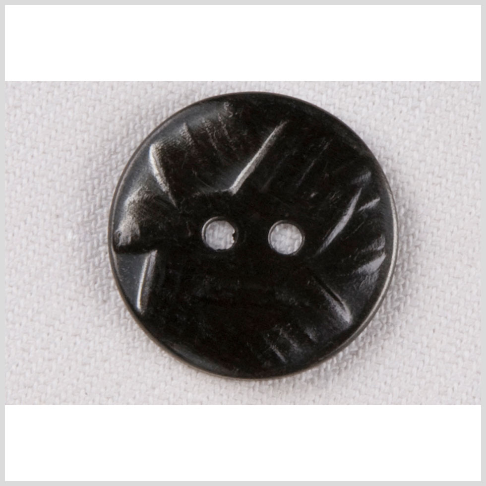 Metal 2-Hole Button - 32L/20mm - Gunmetal Abstract Carvings