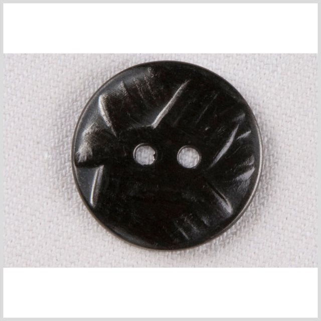 Metal 2-Hole Button - 32L/20mm - Gunmetal Abstract Carvings