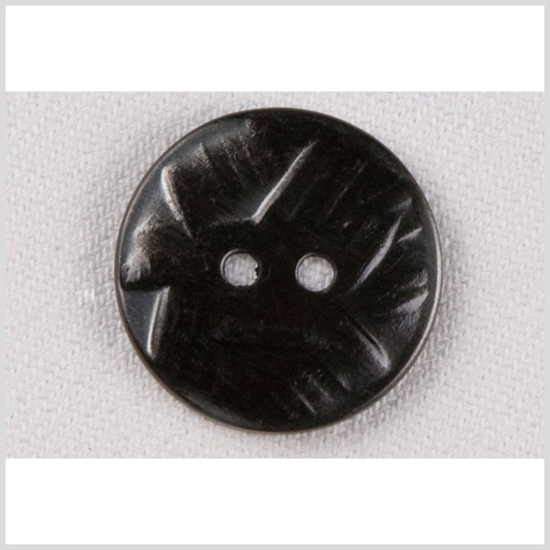 Metal 2-Hole Button - 36L/23mm - Gunmetal Abstract Carvings