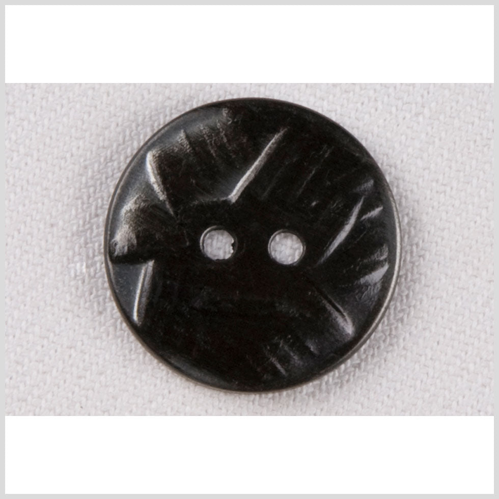 Metal 2-Hole Button - 36L/23mm - Gunmetal Abstract Carvings