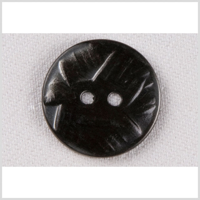 Metal 2-Hole Button - 36L/23mm - Gunmetal Abstract Carvings