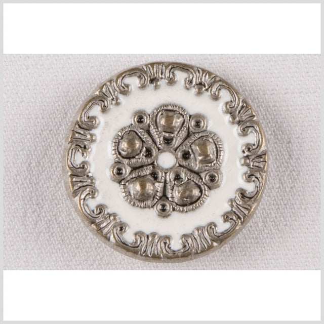 Silver and White Metal Coat Button - 40L/25.5mm