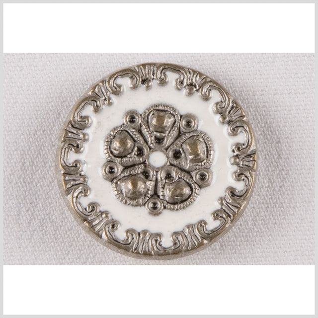 Silver/White Metal Coat Button - 48L/30.5mm