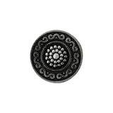Metal Shank Back Button - 32L/20mm - Gunmetal Nailshead and Curly Border