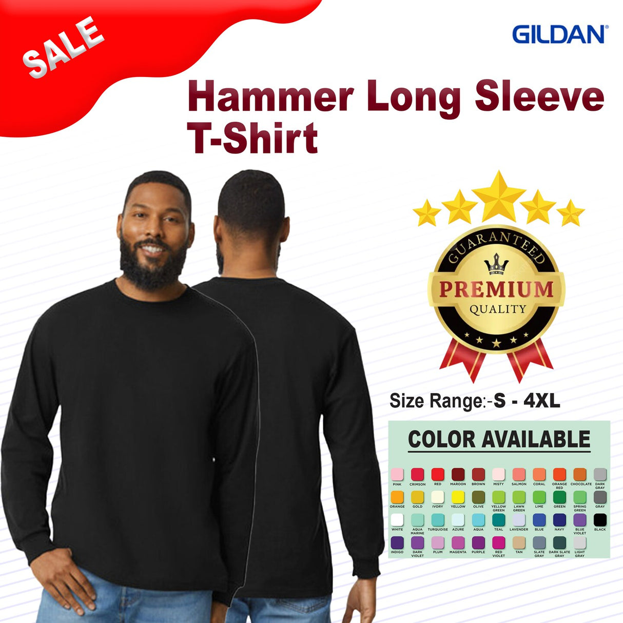 Gildan® Hammer Crewneck Long Sleeve T-Shirt
