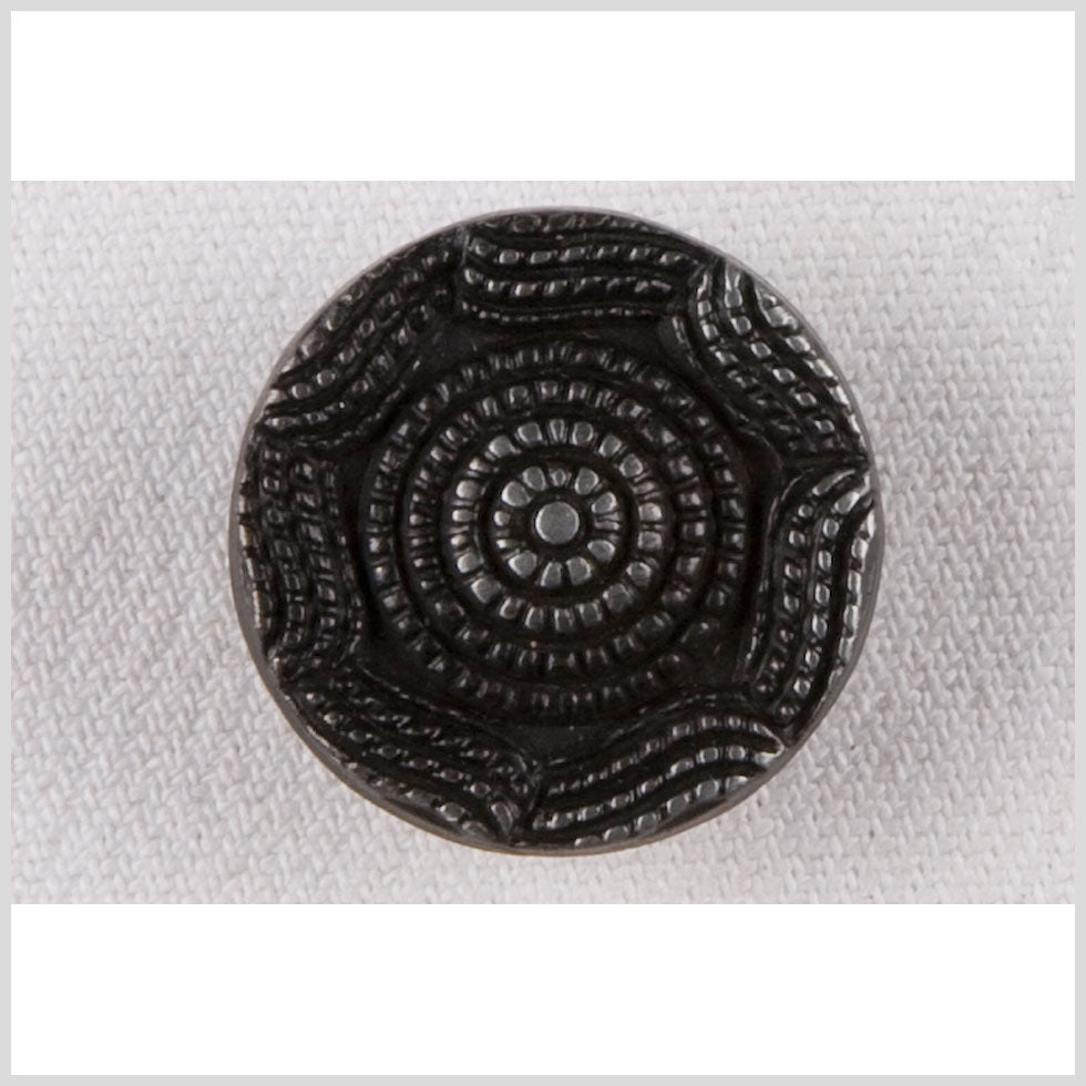 Metal Shank Back Button - 32L/20mm - Gunmetal Rope Rings and Waves