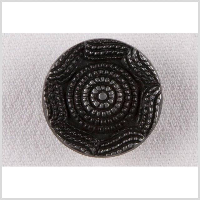 Metal Shank Back Button - 32L/20mm - Gunmetal Rope Rings and Waves