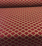 Cleopatra Chenille Upholstery Fabric - Diamond Ruby Red Gold Print, 56" Width (By The Yard)