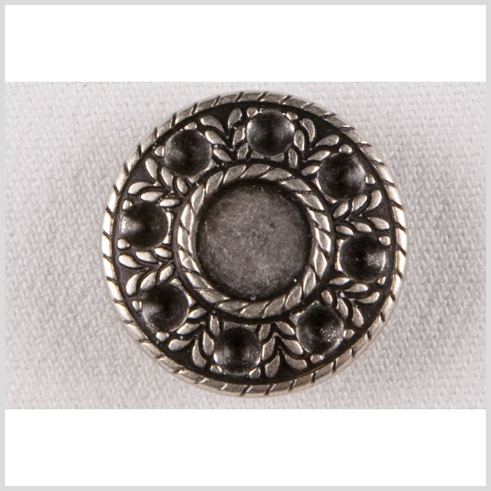 Silver Decorative Metal Shank-Back Coat Button - 36L/23mm