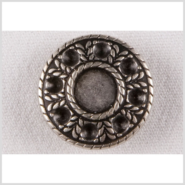 Silver Decorative Metal Shank-Back Coat Button - 36L/23mm