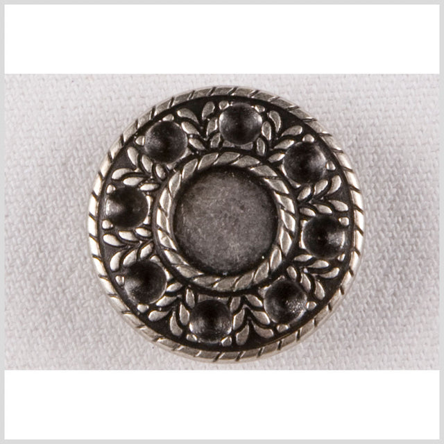 Silver Decorative Metal Shank-Back Coat Button - 40L/25.5mm