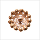 Gold/Green Rhinestoned Metal Shank Back Button - 36L/23mm