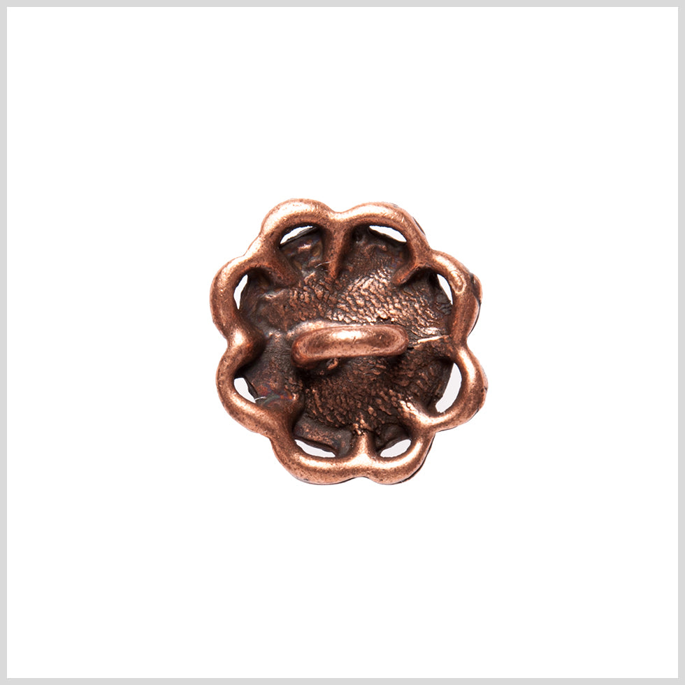 Copper/Orange Rhinestoned Metal Shank Back Button - 22L/14mm