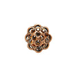 Copper/Orange Rhinestoned Metal Shank Back Button - 22L/14mm