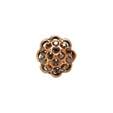 Copper/Orange Rhinestoned Metal Shank Back Button - 22L/14mm