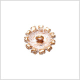 Gold/Peach Rhinestoned Metal Shank Back Button - 22L/14mm