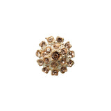 Gold/Peach Rhinestoned Metal Shank Back Button - 22L/14mm