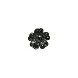 Black on Black Rhinestoned Metal Shank Back Button - 18L/11.5mm