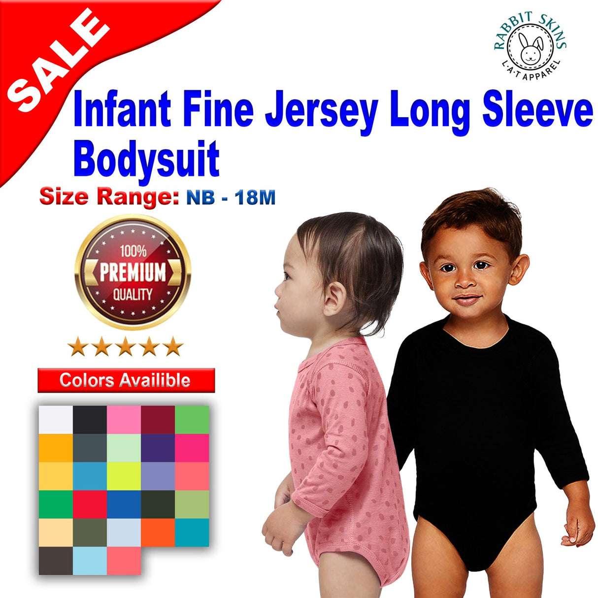 RADYAN® Infant Fine Jersey Long Sleeve Bodysuit