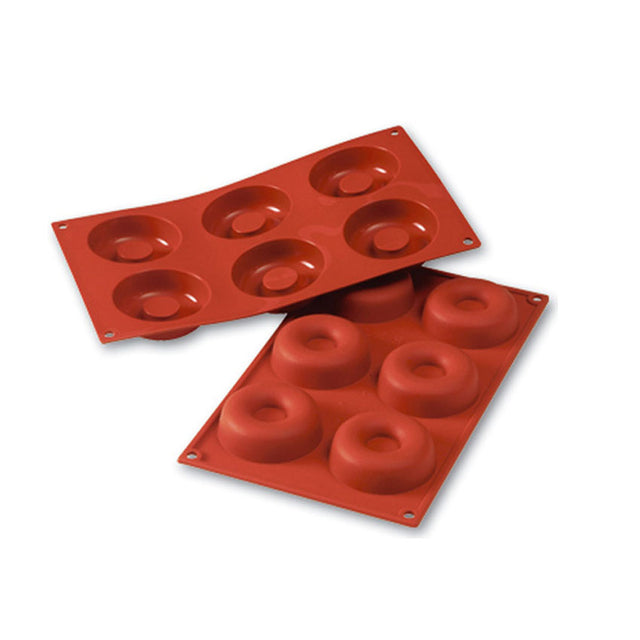 Silikomart Flexible Silicone Non-Stick Bakeware Savarin Mold 2.1 Oz, 2.83" Diam. x .91" Deep, 6 Cavities