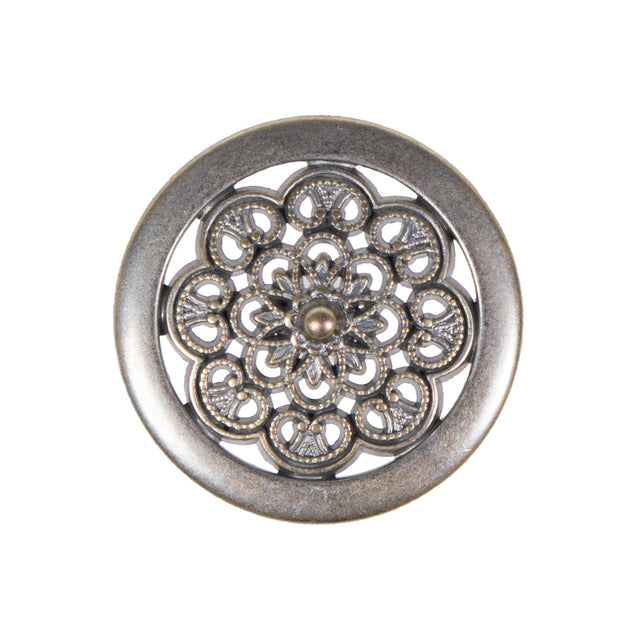Silver Metal Coat Button - 40L/25.5mm