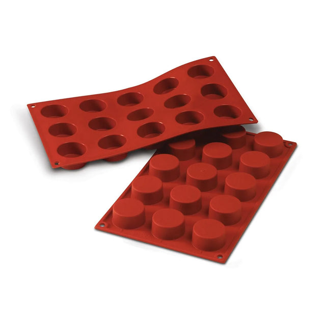 Silikomart Silicone Bakeware Round Petits Four 1 Oz, 1.57" Diam. x .79" Deep, 15 Cavities