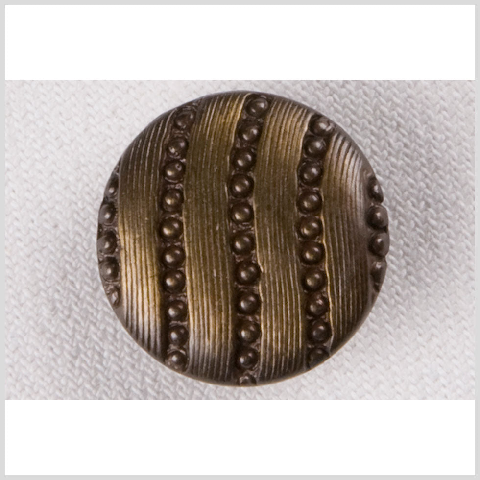 Metal Shank Back Button - 32L/20mm - Brass Hobnails and Waves