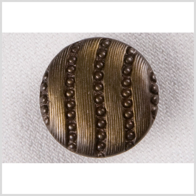 Metal Shank Back Button - 32L/20mm - Brass Hobnails and Waves